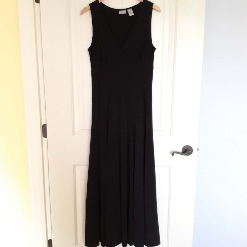 Spiegel V-Neck Sleeveless Tank Knit Maxi Dress Black Size L